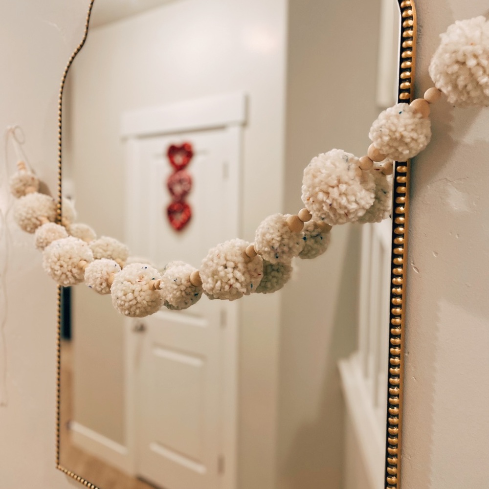 Pom Pom + Wooden Bead Garland